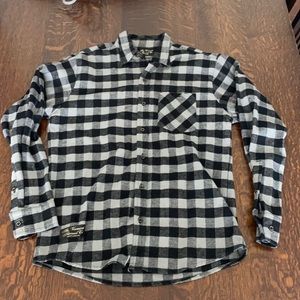 Large Vermont Flannel Black and Grey Check